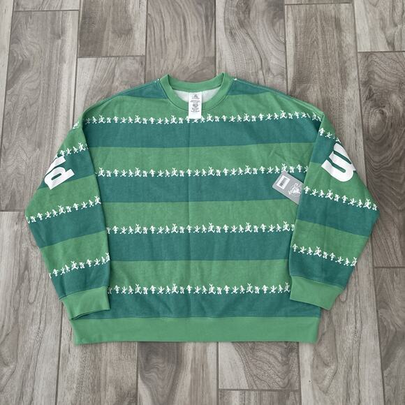 Disney Parks Mickey Mouse & Friends Pullover Sweatshirt Adults Green Sz M NWT - Picture 1 of 13